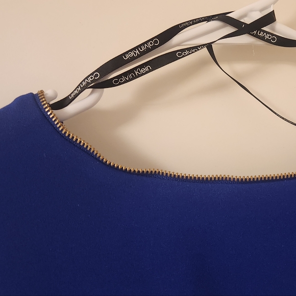 NWT Calvin‎ Klein Blue Zipper Dress - Picture 4 of 7